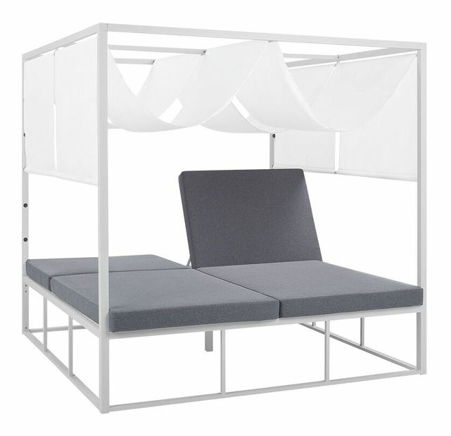 Záhradná posteľ s nebesami Paul (biela)