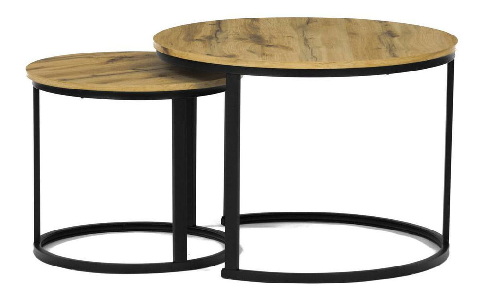 Set 2 konferenčných stolíkov Conjugar (dub divoký)