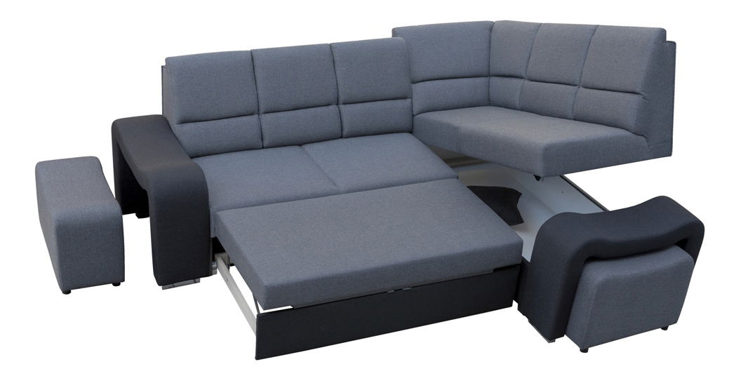 Sarok kanapé Warren (szürke + fekete) (J)