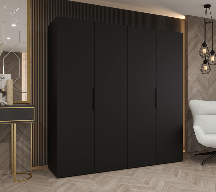 Šatníková skriňa 200 cm Mirabella 1 (čierna + čierna)