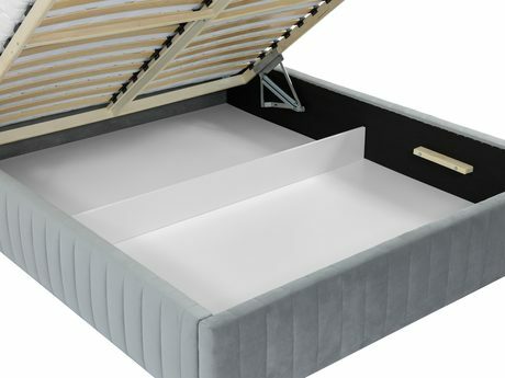 Pat matrimonial 160 cm Lentoa (Roz) (cu somieră) (cu sp. depozitare)