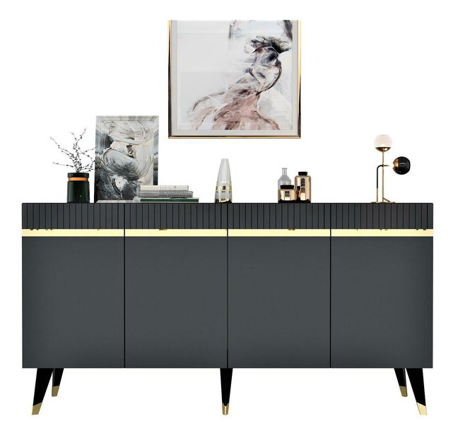 Skrinka Mekebu 2 (antracit + zlatá) 