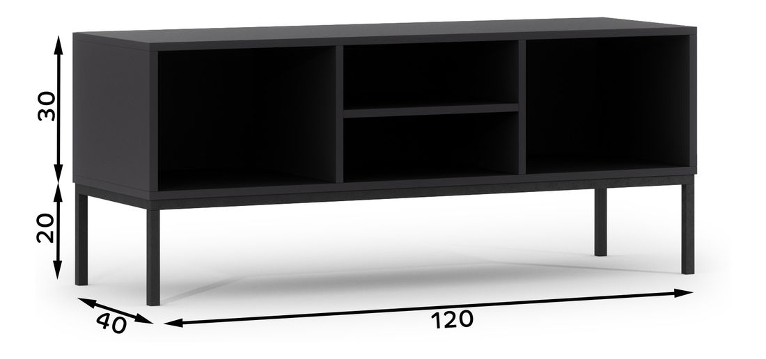 TV stolík Loyd (čierna matná)