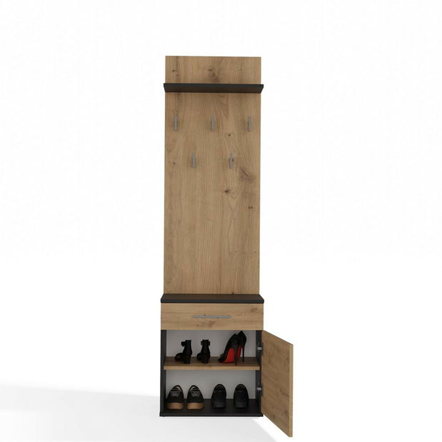 Set mobilier hol Dialogos 2 (antracit + stejar artisan)