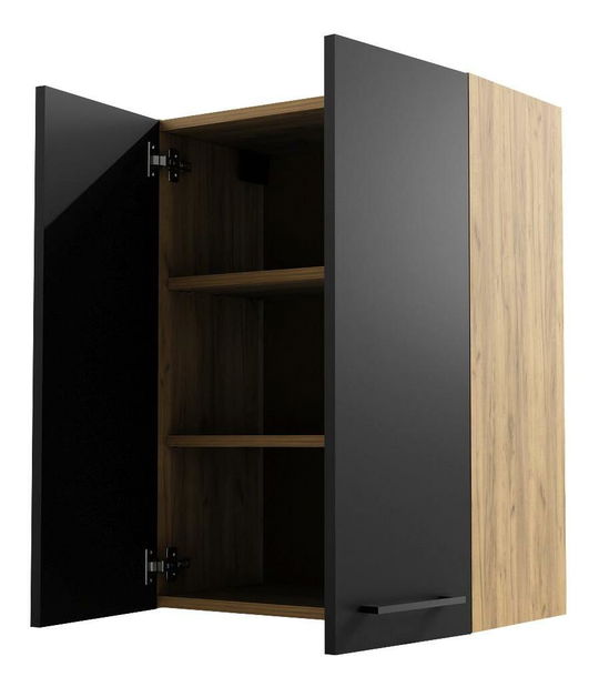 Zidni kupaonski ormarić Valiant (craft zlatni + crna)