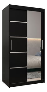Ruhásszekrény 100 cm tükörrel Verika 2 100 (fekete)