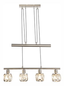 Viseća svjetiljka Kris 54356-4Z (nikl + prozirna)