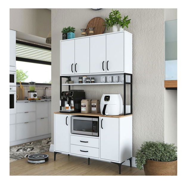 Policová skriňa Jenaretta 169 (biela + orech)