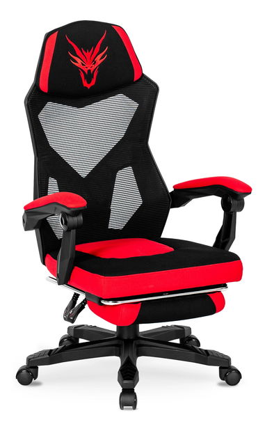 Gamer fotel Brodel (fekete + piros) 