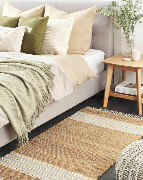 Covor 80 x 150 cm Miza (bej + albastru)