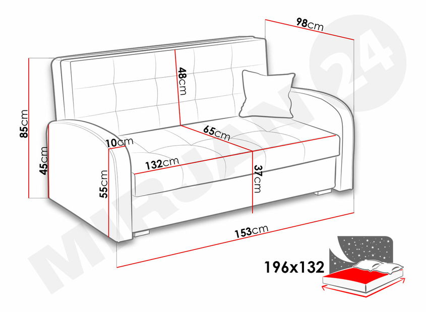 Kanapé Clivia Glam III (kék) *Kiárusítás