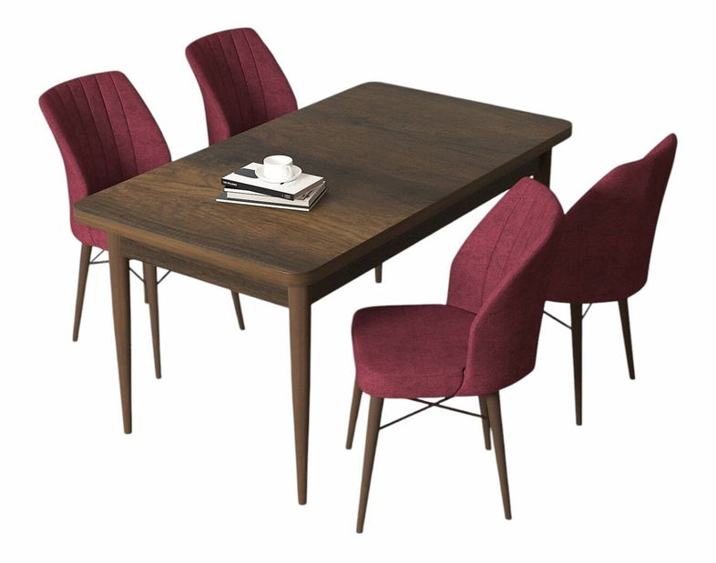 Jedálenský set Arpo (orech barokový + vínová) (pre 4 osoby)