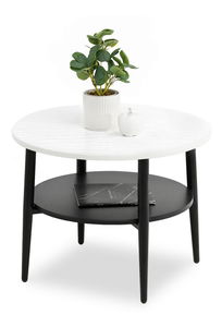 Dohányzóasztal Randolf S (fehér fa + fekete)