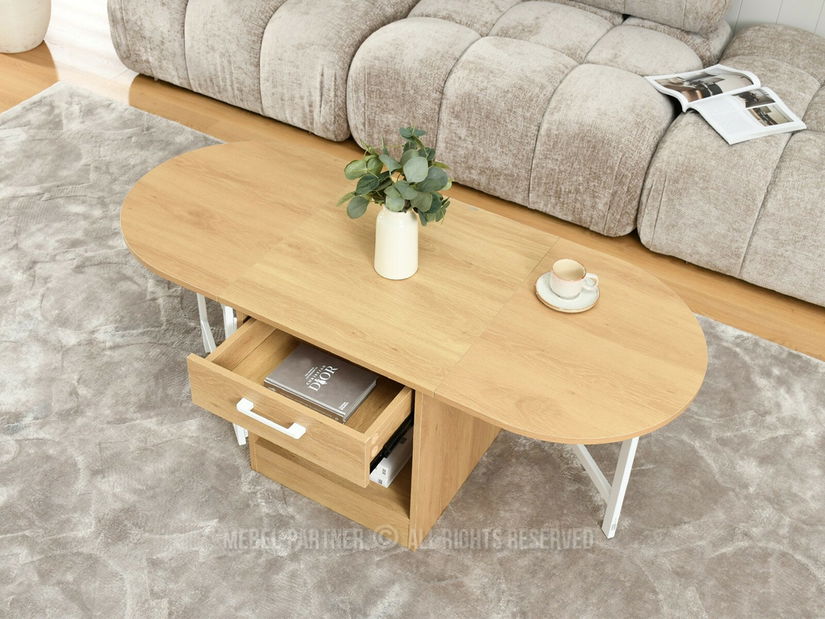 Măsuță de cafea Entrana (stejar + alb)