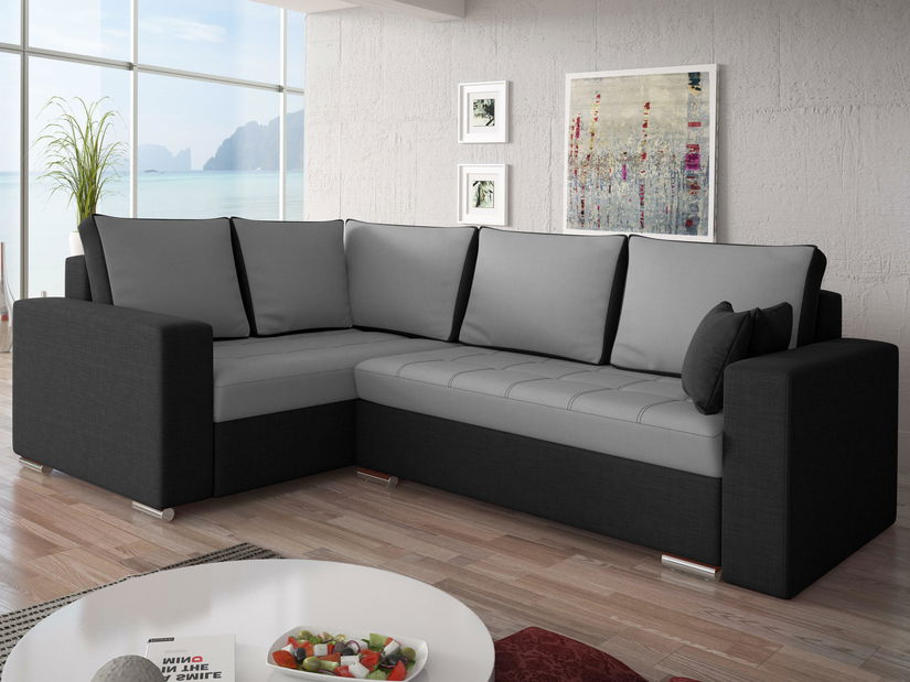 Colțar Valentina Bis (Gri + Negru) (S)