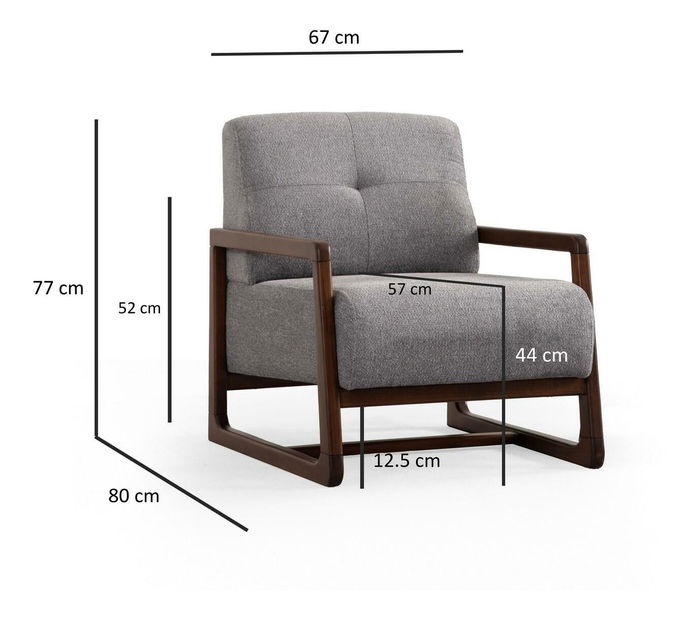 Fotel Atonetta (világosszürke + dió)