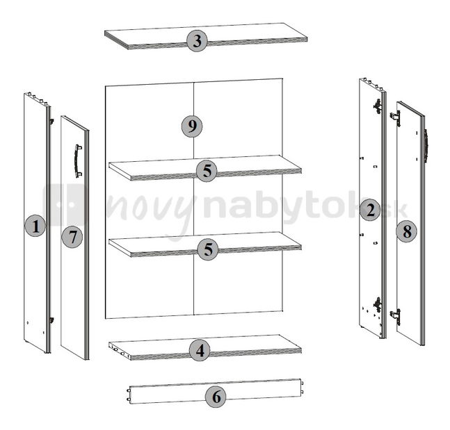 Skrinka BRW TIP TOP TKOM 2D (Jelša medová)