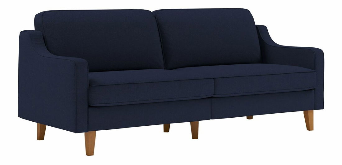 Pohovka trojsedačka Robia 3 (tmavomodrá + orech)