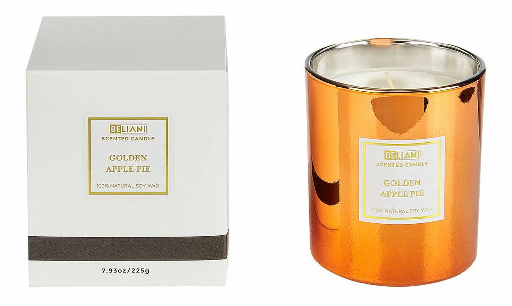 Sada 3 ks vonných sviečok jablko/jazmín/zimné slnko Graciano (zlatá)