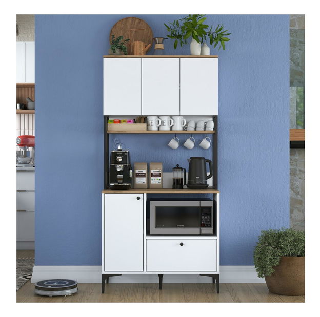 Policová skriňa Jenaretta 159 (biela + orech)