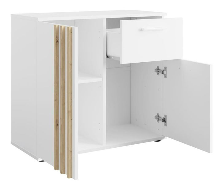 Komoda Tullin 4 (biela + dub artisan)