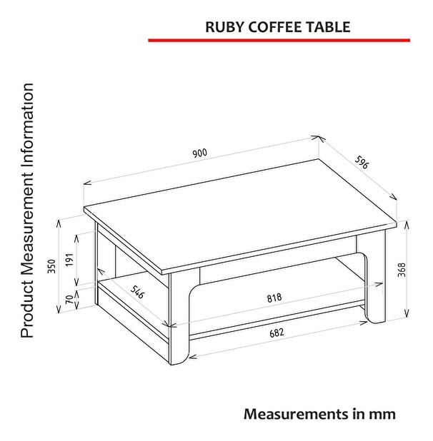 Konferenčný stolík Rubys (dub)