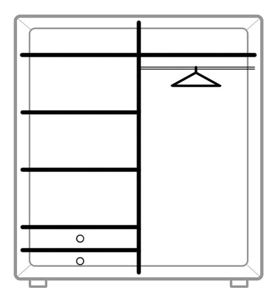 Ormar za garderobu Vida S 1 (hrast sonoma + bijela) 