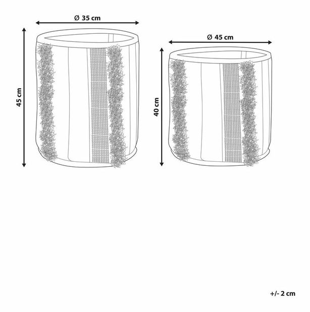 Set 2 buc coșuri depozitare Kotza (bej)