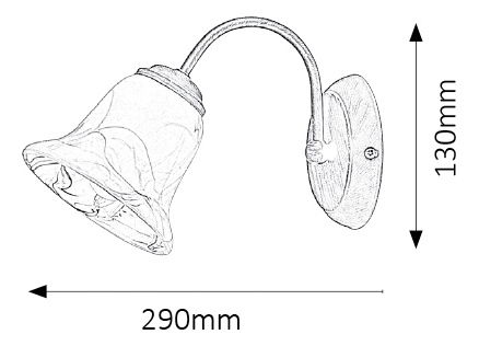 Nástenné svietidlo Colette 7366 (antická hnedá + hnedé ryžové kamenné sklo)