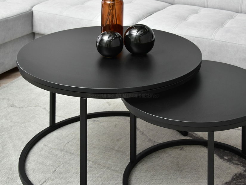 Set 2 măsuțe cafea Novedosa (negru)