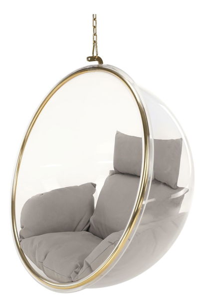 Függesztett hintafotel Belgica 1 (transzparens + arany + szürke) 