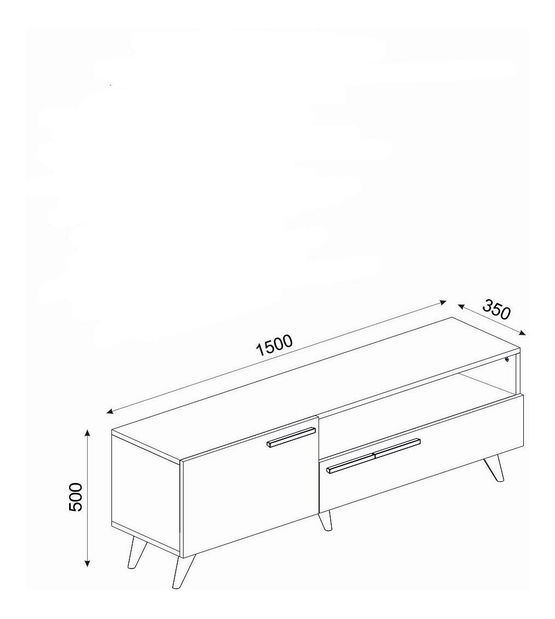Masă TV/Dulap Sepada 1 (stejar + alb) 