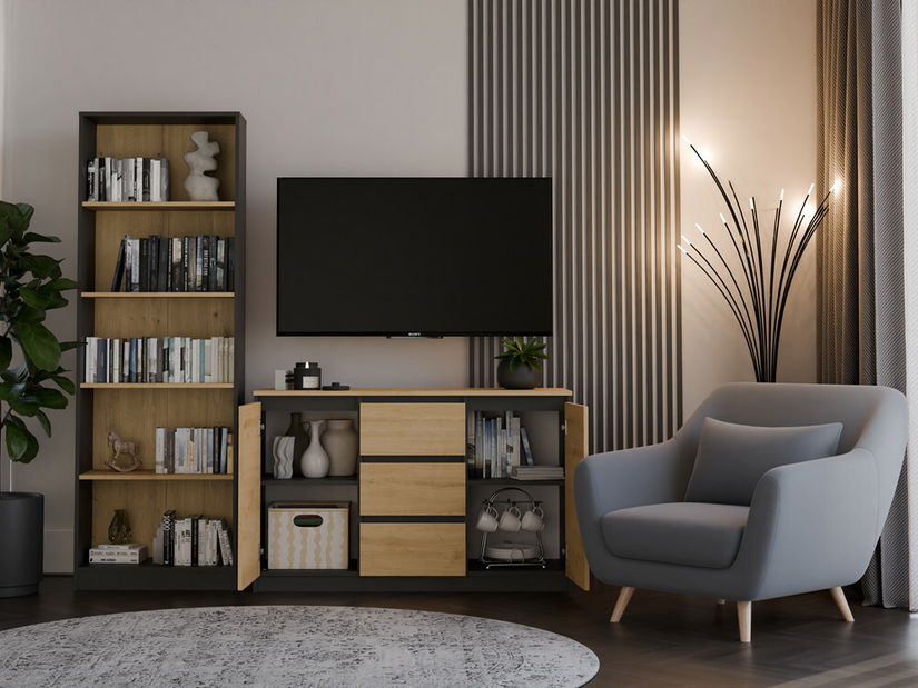 Comodă Musecalo 11 (stejar artisan + antracit)