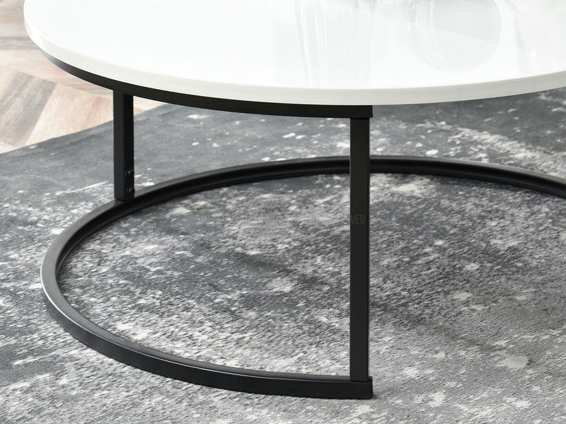 Dohányzóasztal Kolja Stolik Xl (fehér + fekete)