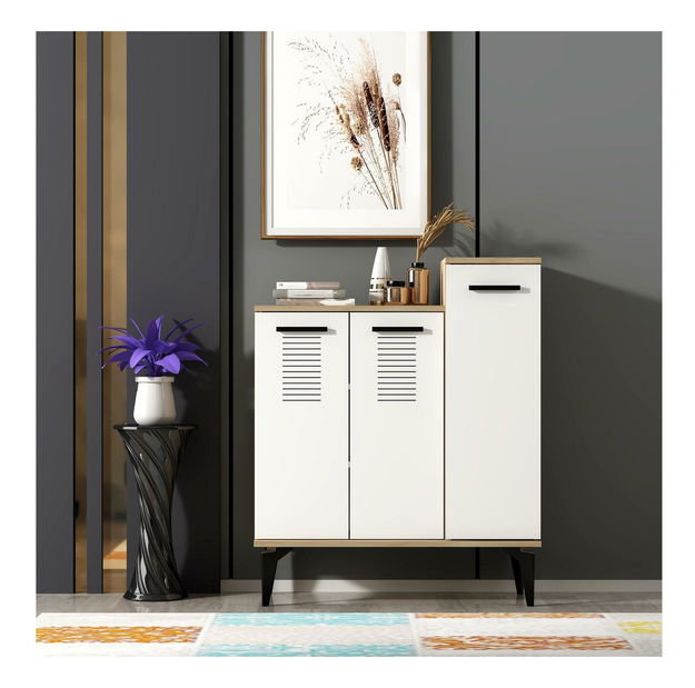 Botník (skrinka na topánky) Vipapo 10 (dub zafírový + biela)