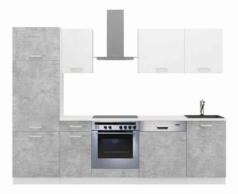 Mobilier bucătărie 270 cm Tonislav Siva alb 270 (gri + alb)