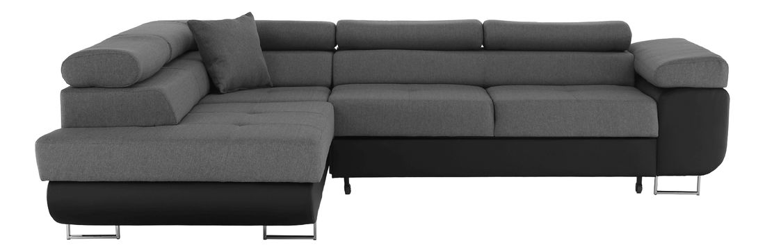 Kutna garnitura Geller (D) (crna + siva)