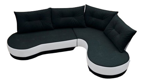 Kutna garnitura- Adam (crna + bijela) (D)