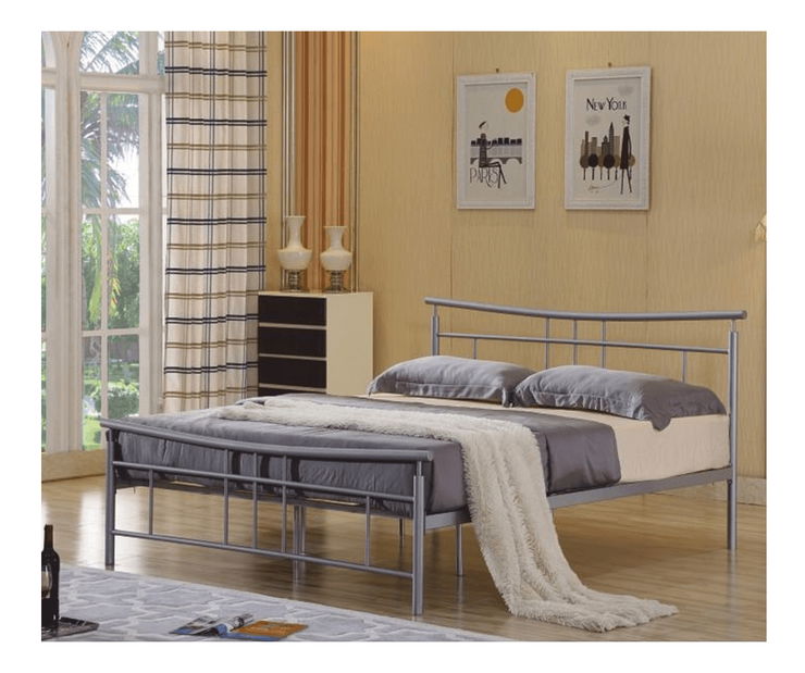 Bračni krevet 160 cm Daija 160 (srebrna mat) (s rešetkom)