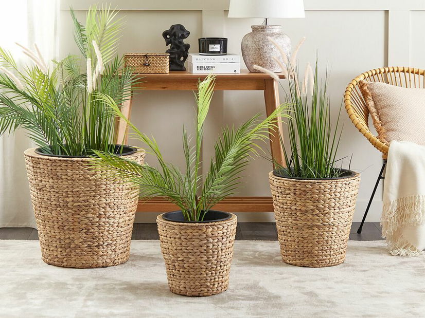 Sada 3 kvetináčov Plaky (béžová)