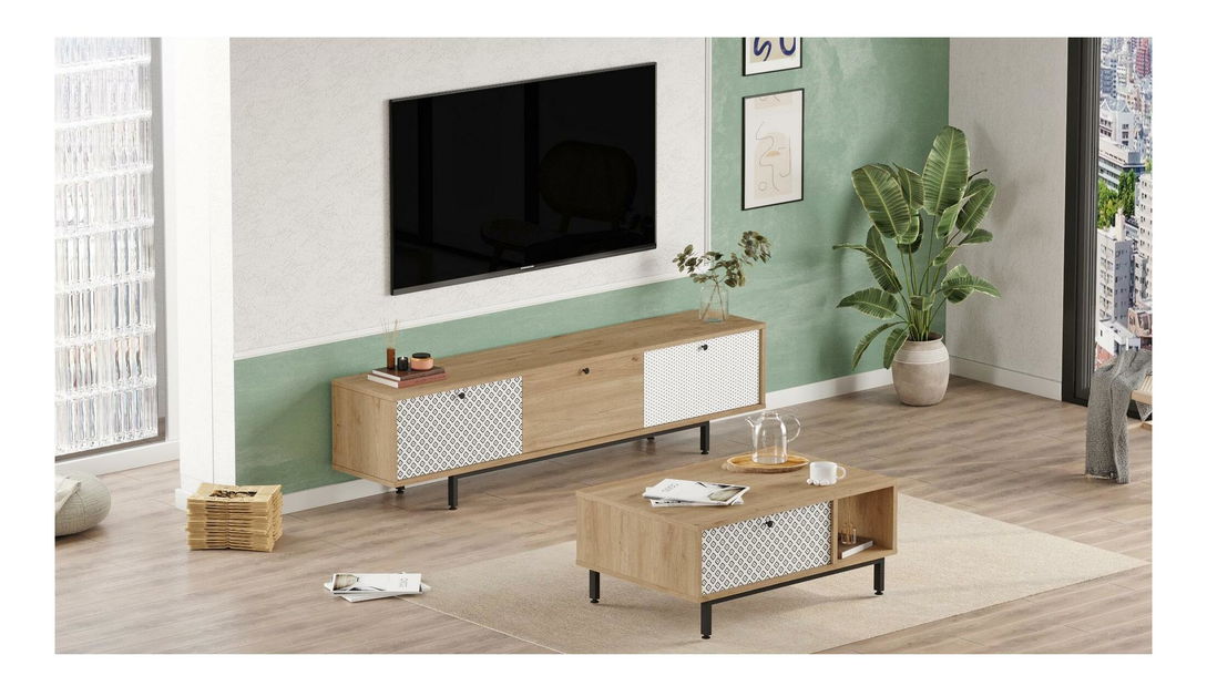 Set za dnevni boravak Cassius 6 (hrast + bijela) 