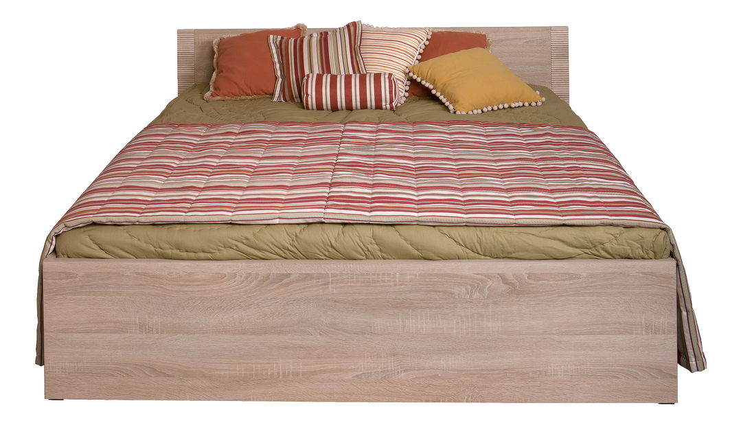 Pat matrimonial 160 cm Gwenn (Stejar sonoma) (fără saltea și somieră)