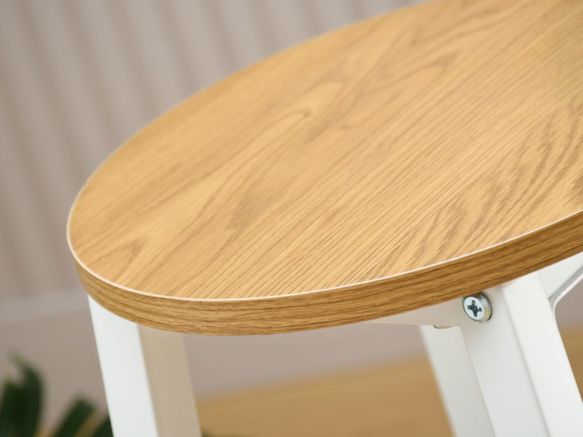 Barová stolička Fukando (dub + biela)