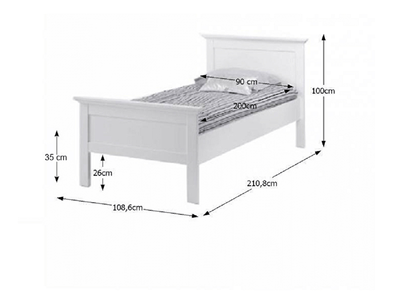 Jednostruki krevet 90 cm Phung 77801 