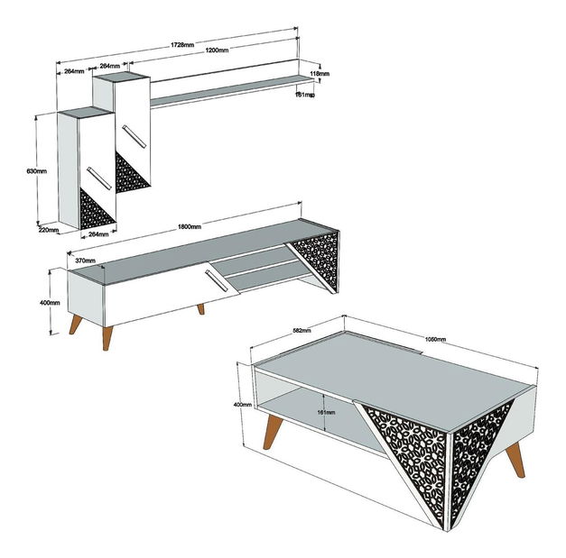 Zostava nábytku do obývacej izby Berny (orech)