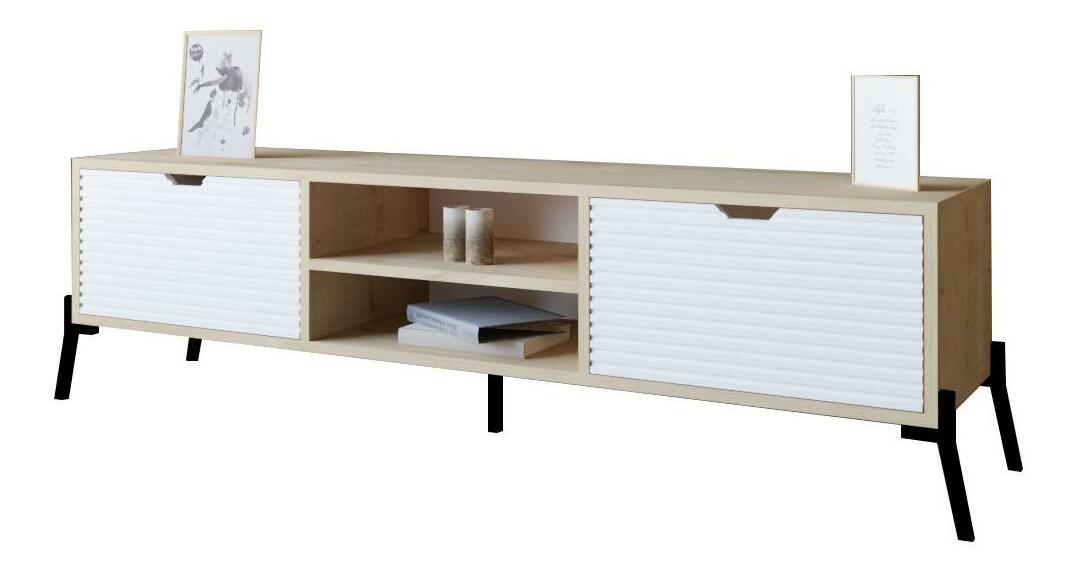 TV stolík/skrinka Pasula (dub zafírový + biela) 