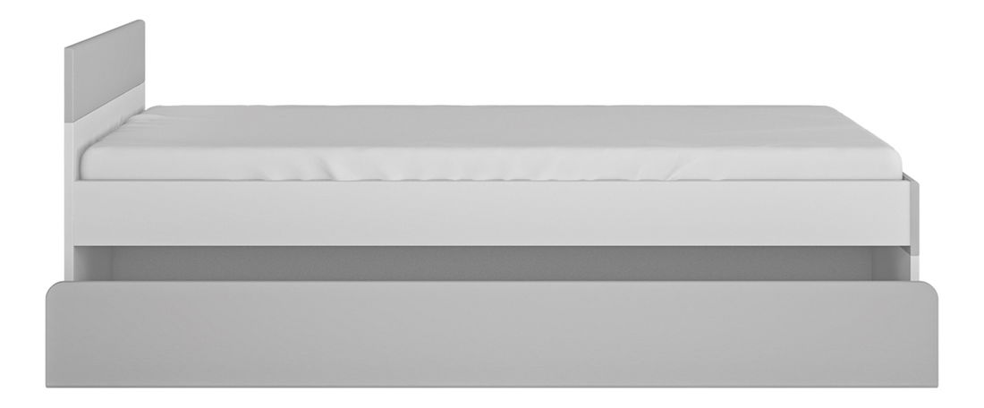 Jednostruki krevet 90 cm Albunus Z01 (bijela alpska + sivi sjaj) (s podnicom) 