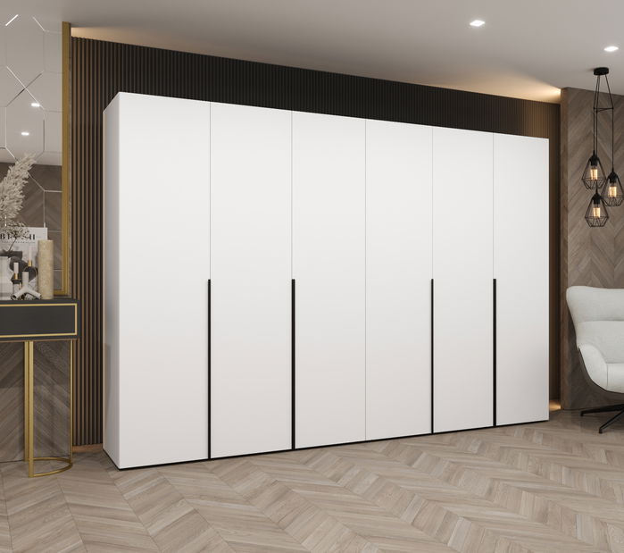 Dulap de haine 300 cm Alice 1 (alb + Negru)