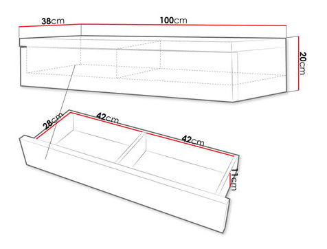 Toaletni stolić Wepanda WP2 (crna + crni sjaj)