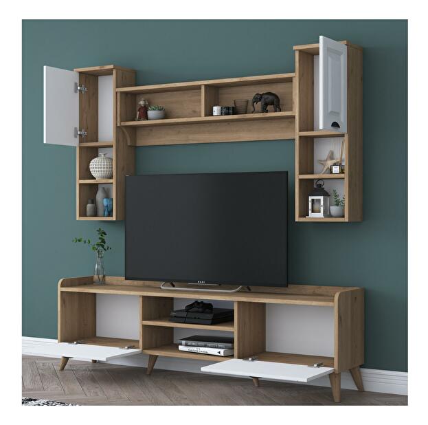 Mobilier living Kupode 3 (alb + Nuc) 